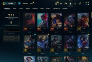 Conta ouro 2 com 91 Champs e 51 Skins + 3 Vitoriosas - League of Legends LOL