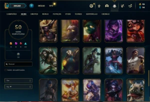 Conta ouro 2 com 91 Champs e 51 Skins + 3 Vitoriosas - League of Legends LOL