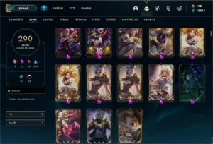 Conta ouro 3 com 150 Champs e 290 Skins + 10 Prestigios - League of Legends LOL