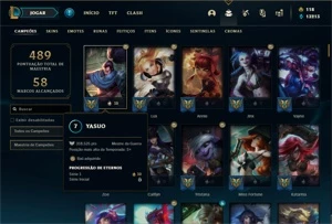 Conta ouro 3 com 150 Champs e 290 Skins + 10 Prestigios - League of Legends LOL
