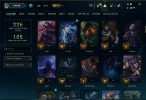 Prata 1 com 120 Champs e 51 Skins +1 Prestigio do Zed - League of Legends LOL