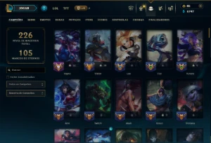 Prata 1 com 120 Champs e 51 Skins +1 Prestigio do Zed - League of Legends LOL