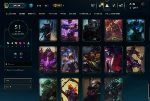 Prata 1 com 120 Champs e 51 Skins +1 Prestigio do Zed - League of Legends LOL