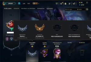 Prata 1 com 120 Champs e 51 Skins +1 Prestigio do Zed - League of Legends LOL