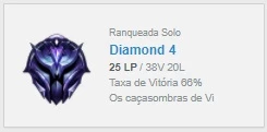 CONTA LOL DIAMANTE IV 66% WINRATE Ganhando 25 pontos - League of Legends