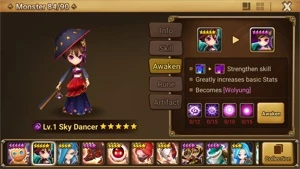 Reroll Summoners War lvl10 com Sky Dancer Dark - Wolyung