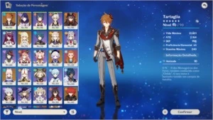 Conta Genshin - AR55 (NA) com 8 personagens 5* e + - Genshin Impact