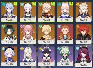 ContaR56 todos t4, Ayaka, Kazuha, Yae Miko, Xiao, Albedo e + - Genshin Impact