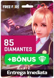 85 DIAMANTES FREE FIRE +BÔNUS (10%) (PROMOÇÃO)