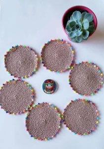 Porta Copos em Crochê Allegra - Artesanato e Personalizados
