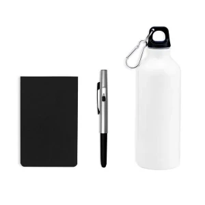 Kit Executivo com Squeeze, Caneta e Bloco - Artesanato e Personalizados