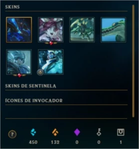 Conta Platina V, 82 champions e 31 Skins - League of Legends LOL