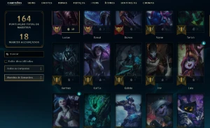 Platina 2 com 60 Champs e 18 Skins + 2 Fragmentos - League of Legends LOL