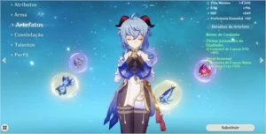 Ar 47 Ganyu + Qiqi + Ninguang com Oração Perdida - Genshin Impact