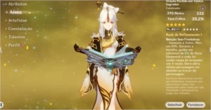 Ar 47 Ganyu + Qiqi + Ninguang com Oração Perdida - Genshin Impact