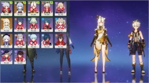 Ar 47 Ganyu + Qiqi + Ninguang com Oração Perdida - Genshin Impact