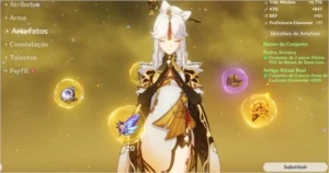 Ar 47 Ganyu + Qiqi + Ninguang com Oração Perdida - Genshin Impact