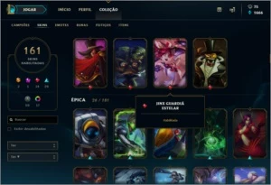 Conta GOLD V com 161 skins - League of Legends LOL