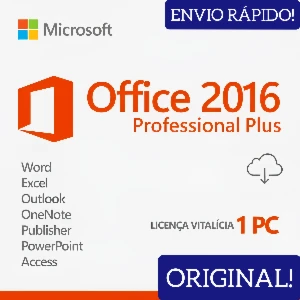 Office 2016 Professional Plus Vitalício - C/ Nota Fiscal - Softwares e Licenças