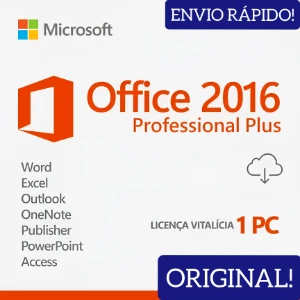 ⭐ Office 2016 Profissional Plus Vitalício - C/ Nota Fiscal ⭐ - Softwares e Licenças