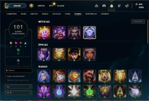 Conta platina 2 com 110 Champs e 111 Skins + 4200 RP - League of Legends LOL