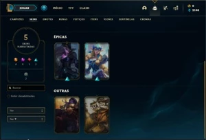 Conta prata 2 com 23 Champs e 5 Skins - League of Legends LOL
