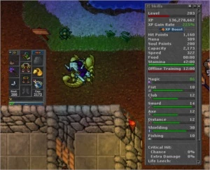 Elder Druid - Level 203 - Belobra - ML 77 na barra - Tibia