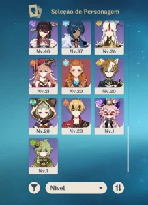 Conta Genshin Impact Ar56, f2p, personagens biuldados