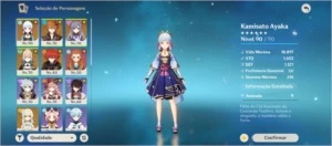 AR51 - Ayaka C2, Child, Diluc, Jean e Keqing + Orgulho Celes - Genshin Impact