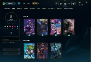 Diamante 4 com 75 Champs e 8 Skins - League of Legends LOL