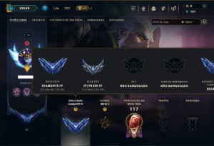 Diamante 4 com 75 Champs e 8 Skins