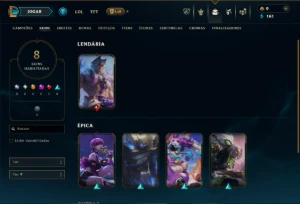 Diamante 4 com 75 Champs e 8 Skins - League of Legends LOL