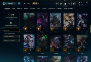 Diamante 4 com 75 Champs e 8 Skins - League of Legends LOL