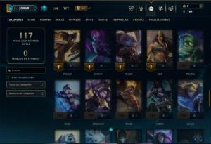 Diamante 4 com 75 Champs e 8 Skins - League of Legends LOL