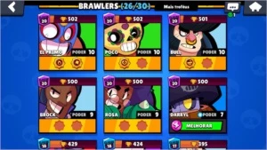 10.500 troféus, 1 lendário, 26 brawlers, muitos level 10-9 - Brawl Stars