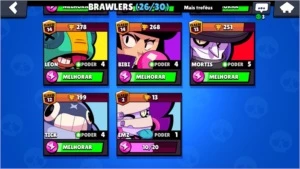 10.500 troféus, 1 lendário, 26 brawlers, muitos level 10-9 - Brawl Stars