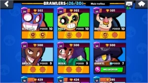 10.500 troféus, 1 lendário, 26 brawlers, muitos level 10-9 - Brawl Stars