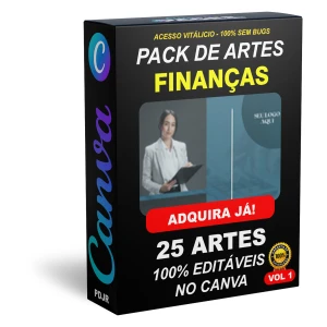 Pack Canva Finanças e Investimentos - 25 Artes Editáveis - Serviços Digitais