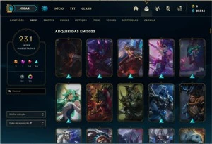 Vendo Conta Ouro 1 ,231 skins , lv 737 , todos os campeos - League of Legends: Wild Rift LOL WR