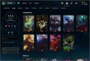 Conta Diamante 4, lvl 375, 133 skins e 27 cromas, - League of Legends LOL