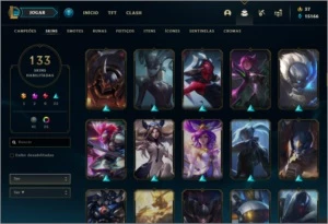 Conta Diamante 4, lvl 375, 133 skins e 27 cromas, - League of Legends LOL