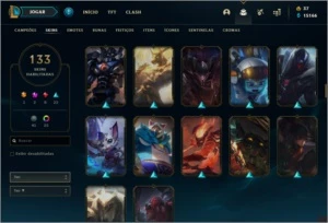 Conta Diamante 4, lvl 375, 133 skins e 27 cromas, - League of Legends LOL