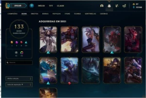 Conta Diamante 4, lvl 375, 133 skins e 27 cromas, - League of Legends LOL