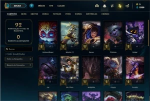 Conta Unranked com 34 Champs e 6 Skins + 2 Fragmentos - League of Legends LOL
