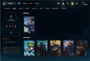 Conta Unranked com 34 Champs e 6 Skins + 2 Fragmentos - League of Legends LOL