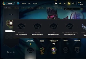 Conta Unranked com 34 Champs e 6 Skins + 2 Fragmentos - League of Legends LOL