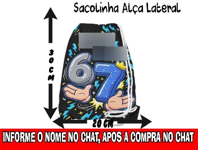 Saquinho personalizado Six Seven - Artesanato e Personalizados