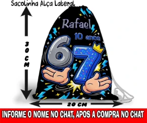 Saquinho personalizado Six Seven - Artesanato e Personalizados