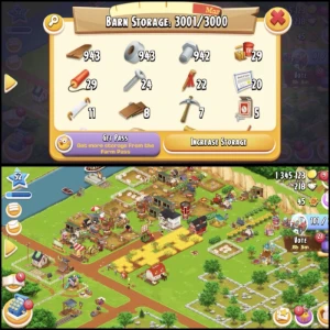Fazenda Nível 50 Celeiro 3000 Expansão Celeiro,Silo Ou Terra - Hay Day