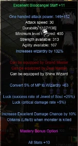 Mu Online Webzen Bloodangel Staff +11+L+x Nidavellir